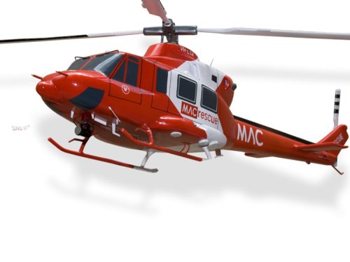 Bell 412 MAC Rescue Wood Handcrafted Replica Display Model