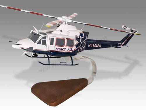 Bell 412 Mercy Air Wood Handcrafted Replica Display Model