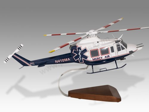 Bell 412 Mercy Air Wood Handcrafted Replica Display Model