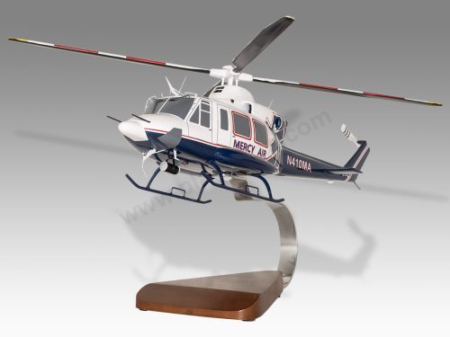 Bell 412 Mercy Air Wood Handcrafted Replica Display Model