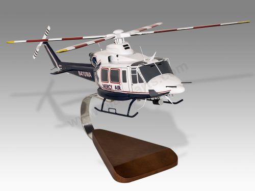 Bell 412 Mercy Air Wood Handcrafted Replica Display Model