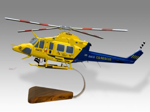 Bell 412 RACQ CQ Rescue Wood Handcrafted Replica Display Model