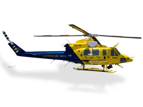 Bell 412 RACQ CQ Rescue Wood Handcrafted Replica Display Model