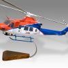 Bell 412 Queensland Emergency Services Wood Handcrafted Replica Display Model