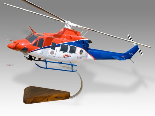 Bell 412 Queensland Emergency Services Wood Handcrafted Replica Display Model