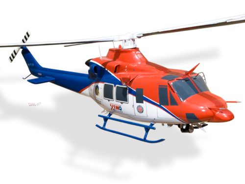 Bell 412 Queensland Emergency Services Wood Handcrafted Replica Display Model