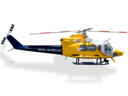 Bell 412 RACQ CQ Rescue New Livery Wood Handcrafted Replica Display Model