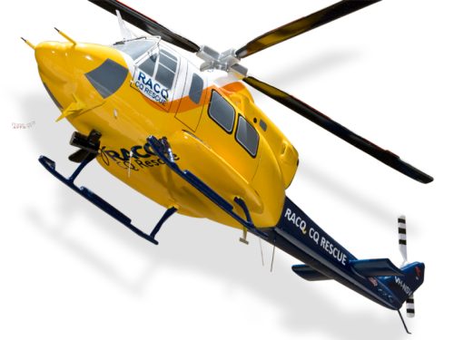 Bell 412 RACQ CQ Rescue New Livery Wood Handcrafted Replica Display Model