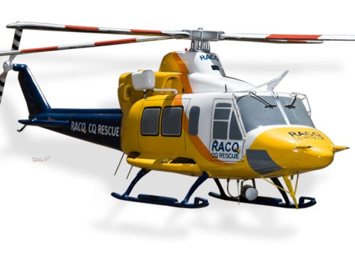 Bell 412 RACQ CQ Rescue New Livery Wood Handcrafted Replica Display Model