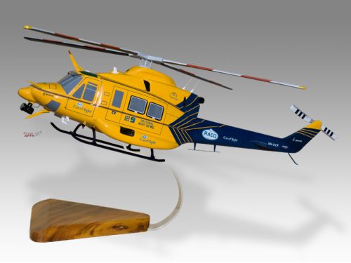 Bell 412 RACQ CareFlight Queensland Wood Handcrafted Replica Display Model