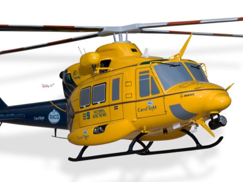 Bell 412 RACQ CareFlight Queensland Wood Handcrafted Replica Display Model