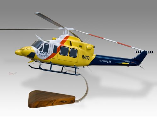 Bell 412 RACQ Version 2 Wood Replica Scale Custom Helicopter Model