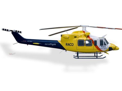 Bell 412 RACQ Version 2 Wood Replica Scale Custom Helicopter Model