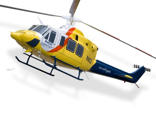 Bell 412 RACQ Version 2 Wood Replica Scale Custom Helicopter Model