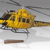 Bell 412 UH-1 Griffin Rescue Sauvetage Wood Handcrafted Replica Display Model