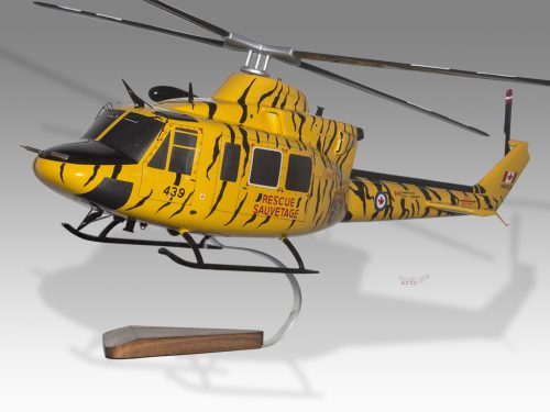 Bell 412 UH-1 Griffin Rescue Sauvetage Wood Handcrafted Replica Display Model