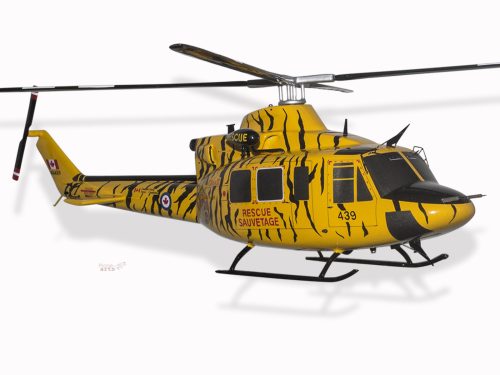 Bell 412 UH-1 Griffin Rescue Sauvetage Wood Handcrafted Replica Display Model