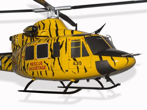 Bell 412 UH-1 Griffin Rescue Sauvetage Wood Handcrafted Replica Display Model