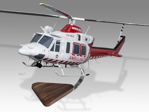 Bell 412EP Air Ambulance Victoria HEMS 3 Wood Handcrafted Replica Display Model