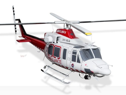 Bell 412EP Air Ambulance Victoria HEMS 3 Wood Handcrafted Replica Display Model