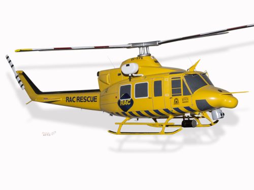 Bell 412EP RAC Rescue Wood Handcrafted Replica Display Model