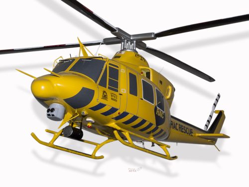 Bell 412EP RAC Rescue Wood Handcrafted Replica Display Model