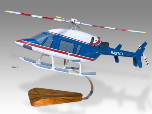 Bell 427 Chevron Wood Handcrafted Replica Display Model