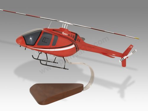 Bell 505 Mountain Flyers Wood Handcrafted Replica Display Model