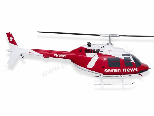 Bell 206 Jetranger Channel 7 News Wood Handcrafted Replica Display Model