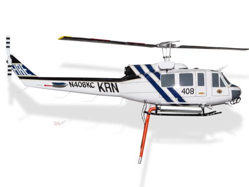 Bell UH-1H Iroquois Kern County Helitack Wood Handcrafted Replica Display Model