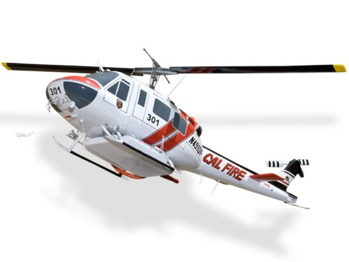 Bell UH-1H Superhuey Cal Fire Firefighting Wood Handcrafted Replica Display Model