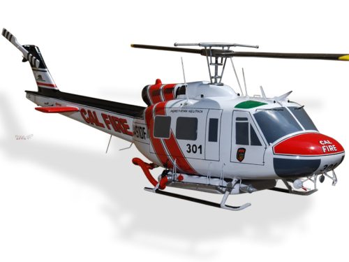 Bell UH-1H Superhuey Cal Fire Firefighting Wood Handcrafted Replica Display Model