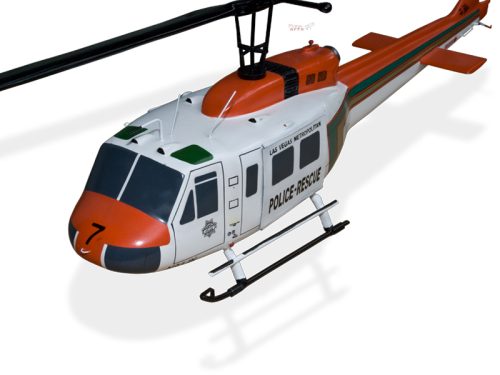 Bell UH-1N Twin Huey Las Vegas Police Rescue Wood Handcrafted Replica Display Model