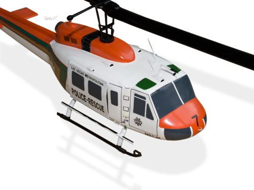 Bell UH-1N Twin Huey Las Vegas Police Rescue Wood Handcrafted Replica Display Model