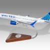 Boeing 737 MAX 9 United Wood Handcrafted Replica Display Model