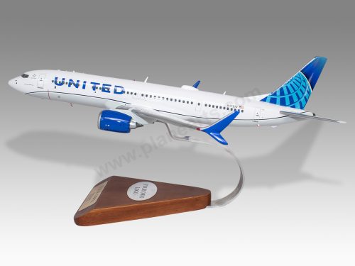 Boeing 737 MAX 9 United Wood Handcrafted Replica Display Model