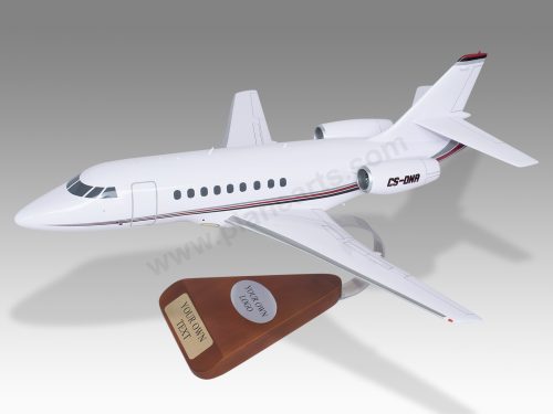 Dassault Falcon 2000EX NetJets Wood Handcrafted Replica Display Model