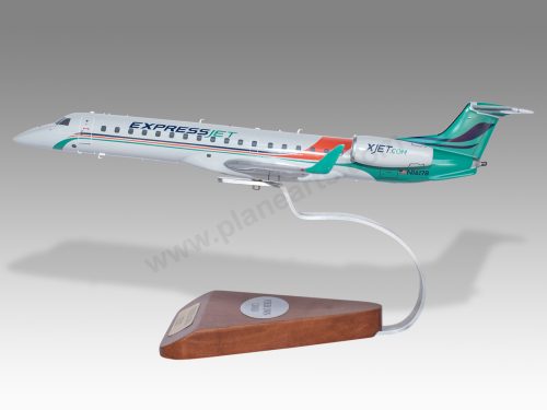 Embraer ERJ-145XR ExpressJet Wood Handcrafted Replica Display Model