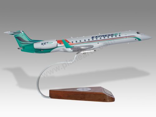 Embraer ERJ-145XR ExpressJet Wood Handcrafted Replica Display Model